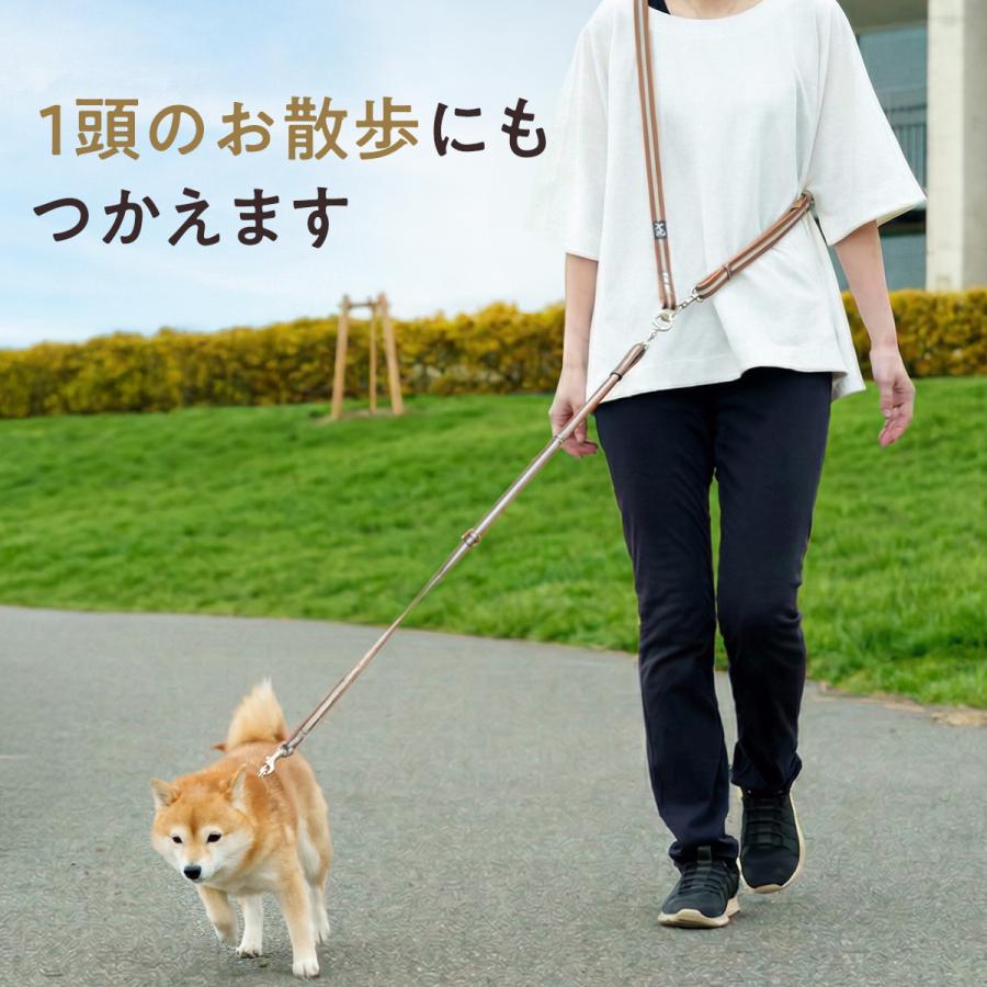 犬の首輪屋てるべる ショルダーリード 2頭引き 1頭引き 反射 光る