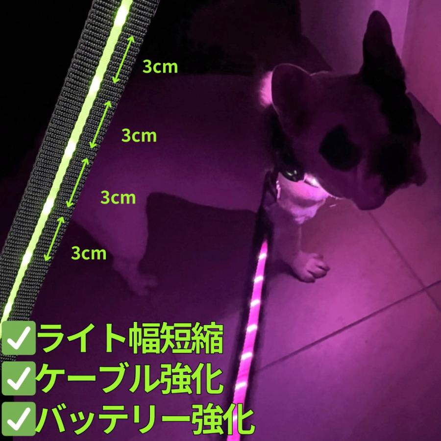 TERUI Lights 犬 リード 光る led ライト付き 充電式 1.2m ドッグ