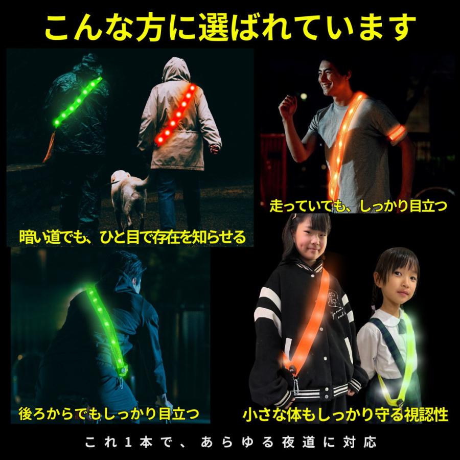 TERUI Lights ランニング ライト 充電式 タスキ 反射 led usb 光る