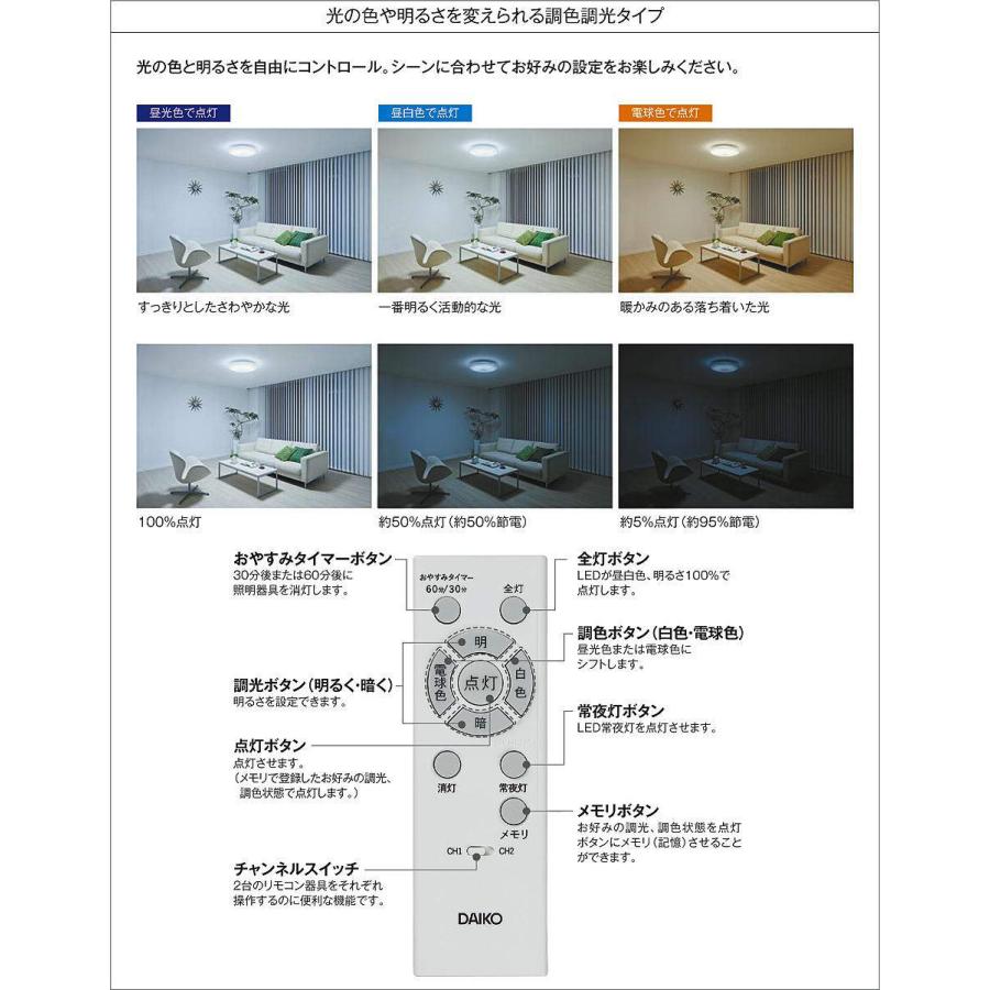 在庫品 DCL-42123DS DAIKO 10畳用 タイマー付リモコン プルレス 調光調