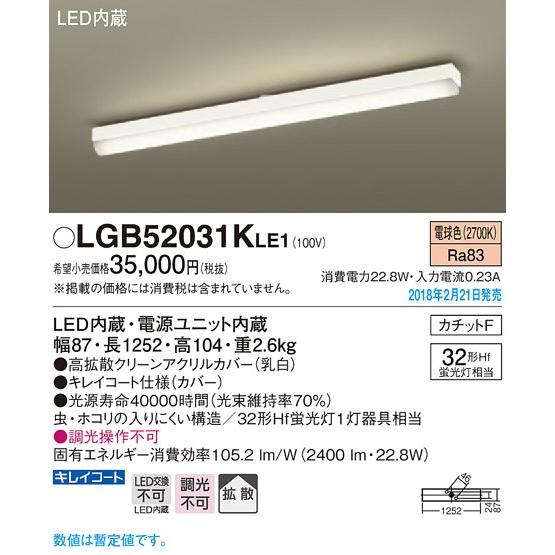 Panasonic（パナソニック） 在庫品 LGB52031KLE1 LEDキッチンベース