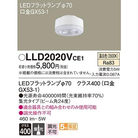 Panasonic（パナソニック） 在庫品 LLD2020VCE1 クラス400（60形相当
