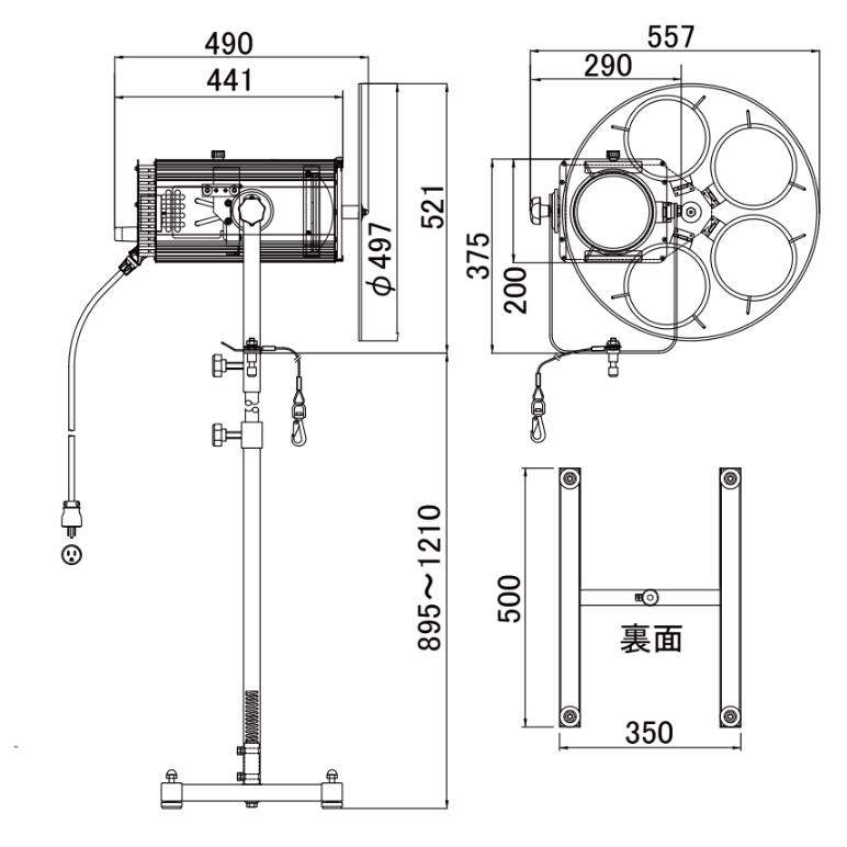 日照 NLE-9717H 調光LED H型スタンド式スポットライト eco spo LED80W