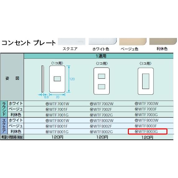 パナソニックコスモシリーズワイド21配線器具 電材コンセントプレート 1連用 3コ用 利休色 スクエア Wtf8003g Wtf8003g てるくにでんき 通販 Yahoo ショッピング