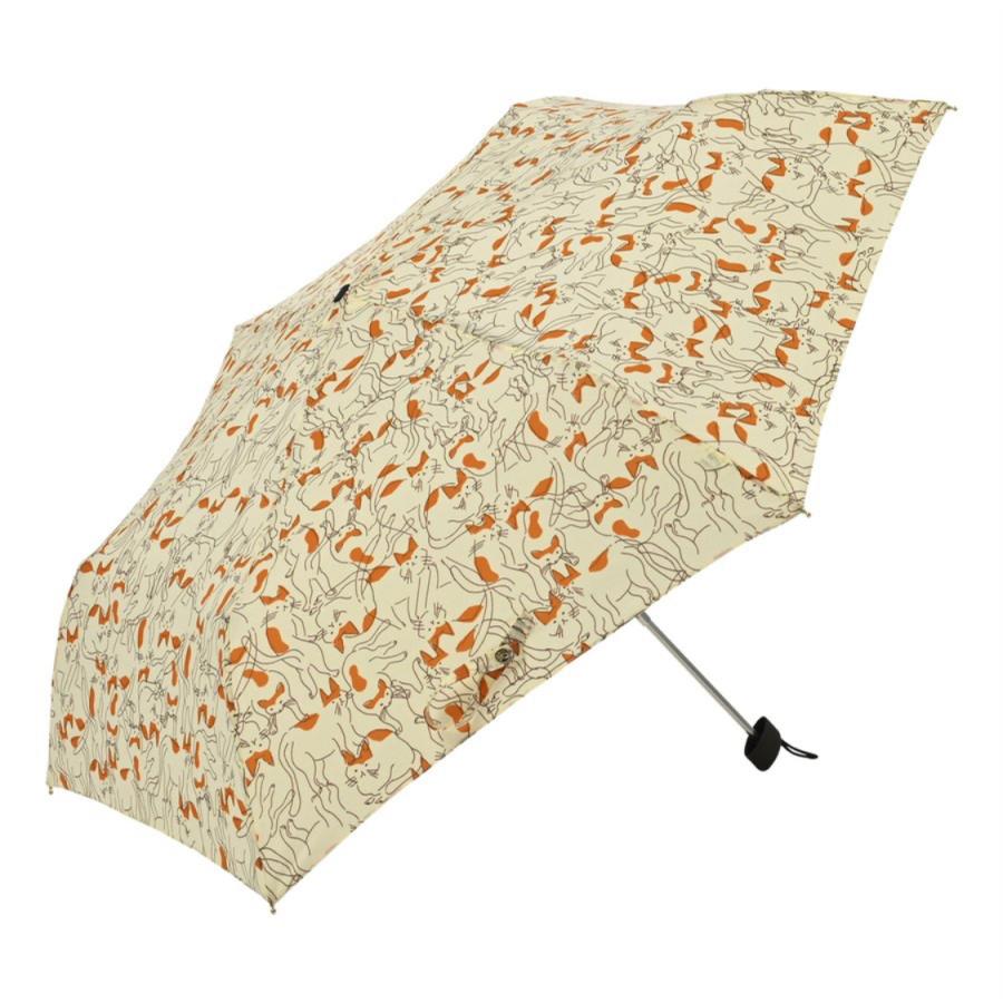 niftycolors 折りたたみ傘 晴雨兼用傘 レディース ブランド 軽量 202g かわいい 猫に囲まれて幸せすぎる傘です にゃんこ ねこづくし 猫 /オフホワイト｜teruruya｜03