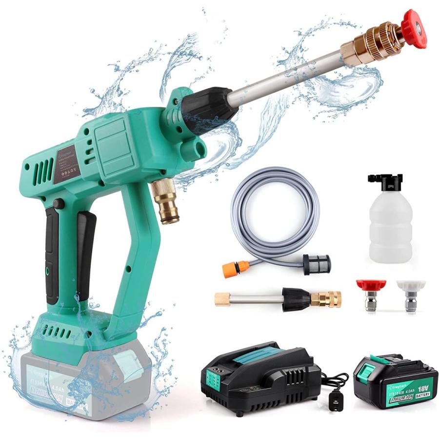 人気ブランド 435 18vコードレス高圧洗浄機セットmax Enegitech Psiポータブル強力水鉄砲は リチウム電池と急速充電器を備えており 車 4 0ah 電動工具 Www Lasercentermd Com