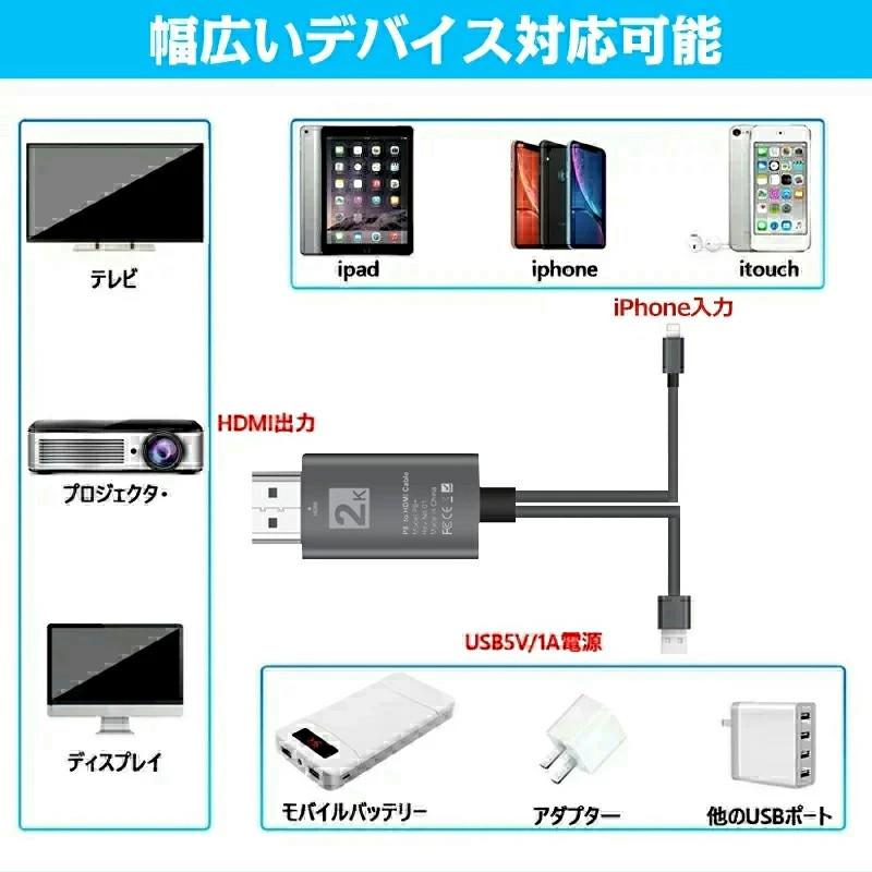 Lightning to HDMI 変換ケーブル USB Type-C to HDMI 変換ケーブル HDMI変換アダプター アンドロイド iPhone15 iPhone16 スマホ テレビ | ブランド登録なし | 12