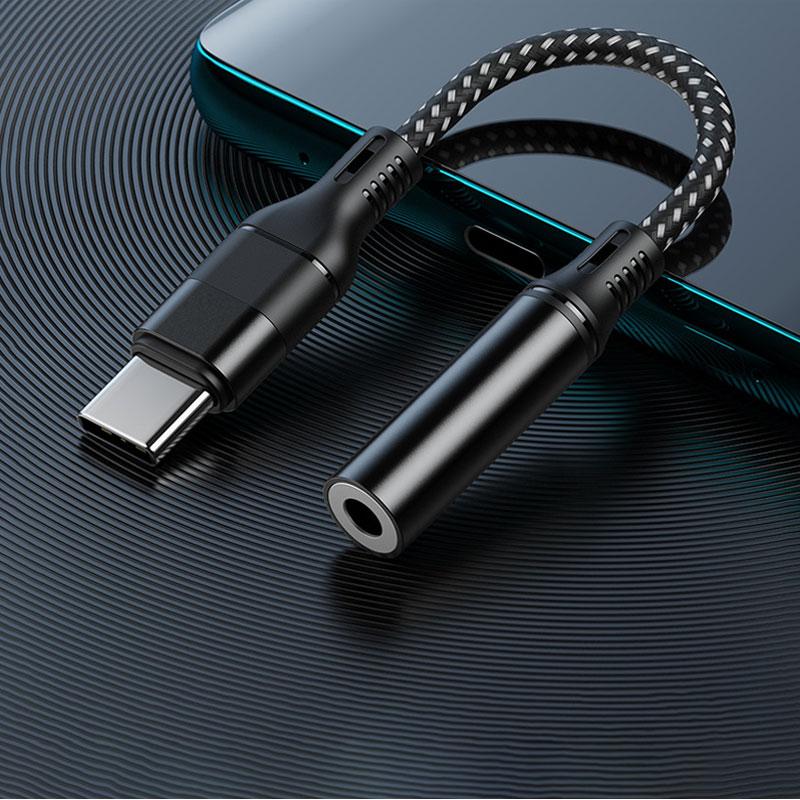 USB Type-C to 3.5mm イヤホンジャック タイプC イヤホン変換アダプタ 変換ケーブル USB-C to 3.5mm オーディオアダプタ 高耐久 ナイロン編み 通話/音量調節 :f-tan-3533:いつも幸便 通販 iphone用 3.5mmイヤホン 変換アダプター