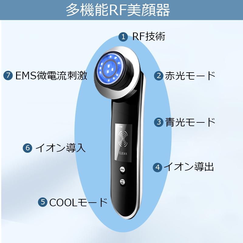 Rf美顔器 ラジオ波 日本全国 送料無料 Ems フェイスケア イオンケア 振動マッサージ 保湿 充電式 ハリ肌 美肌 母の日 多機能 温熱ケア プレゼント