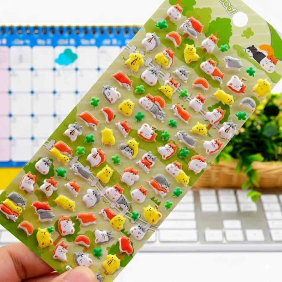 6枚セット」シール ぷくぷくシール 立体シール かわいい ストレス解消