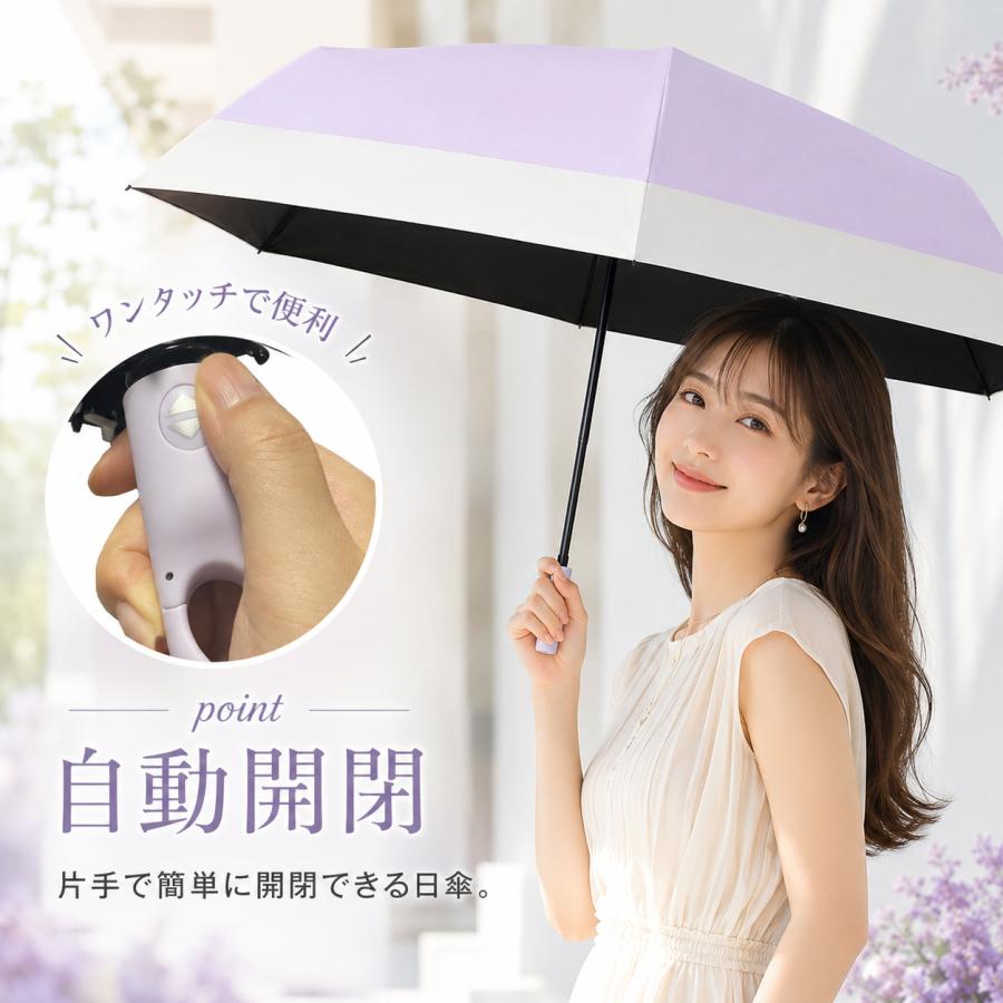 日傘 3秒折りたたみ傘 形状記憶 完全遮光 晴雨兼用 UVカット 超軽量 撥