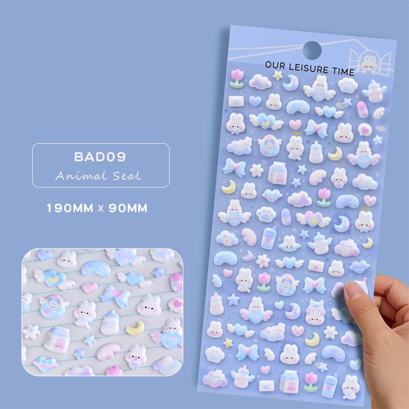 シール帳　ぷくぷくシール シール帳 リフィル10枚付属 シールバインダー 透明 台紙 6穴はがせる