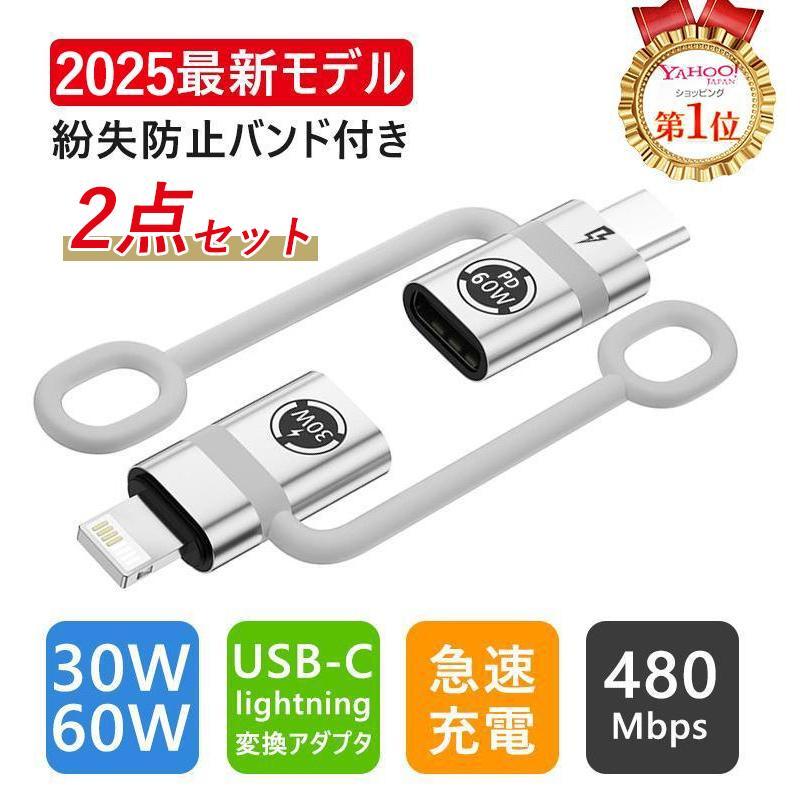 2個セット Type C to ライトニング 変換アダプタ iPhoneアダプタ 30W