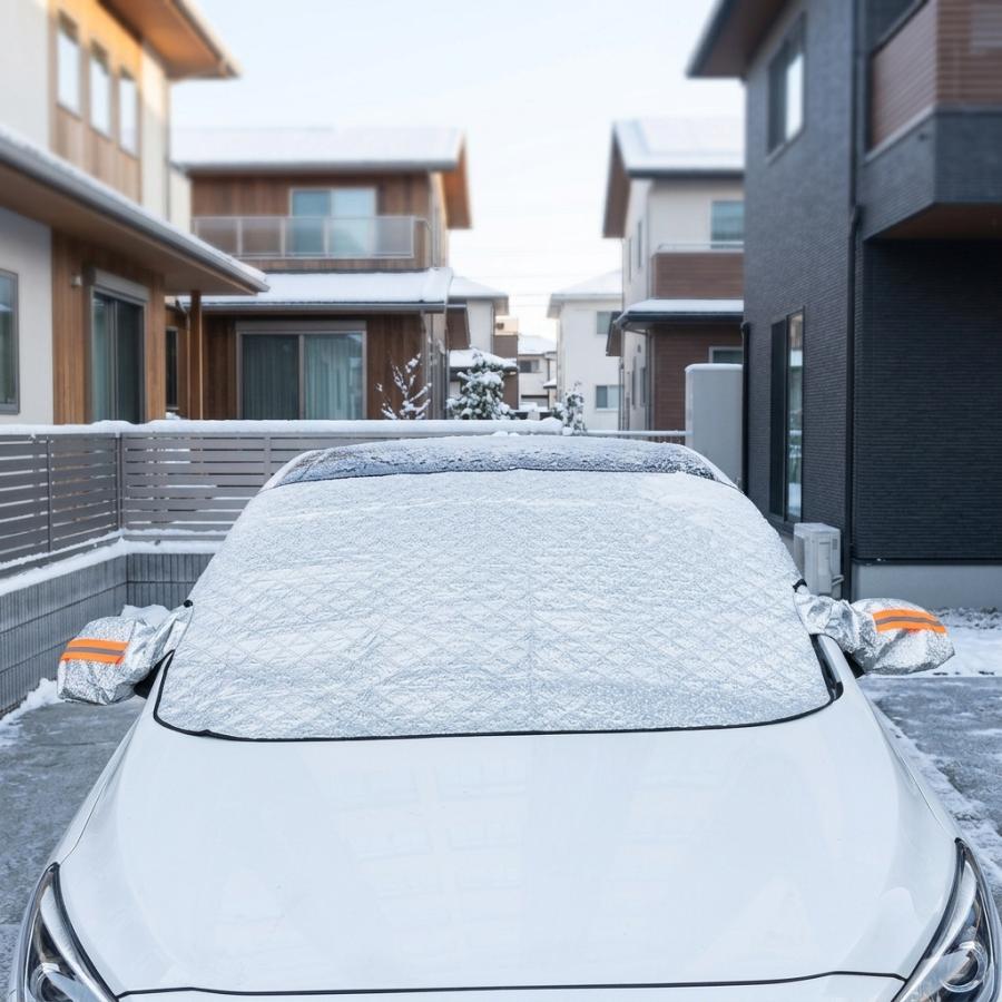 値下げ！車のカバー 雪などの汚れからまもります！ 車カバー フロントガラスカバー 車用 遮光 断熱 9個強力磁石内蔵
