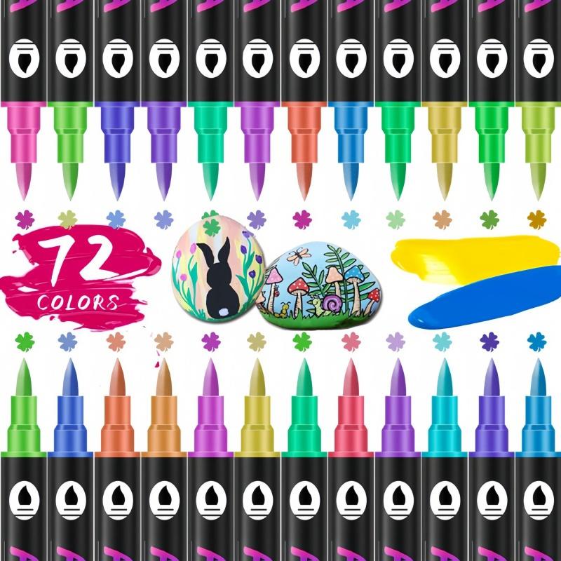 アクリルマーカーペン 36本セット 72色 両頭 水性 速乾 カラーペン