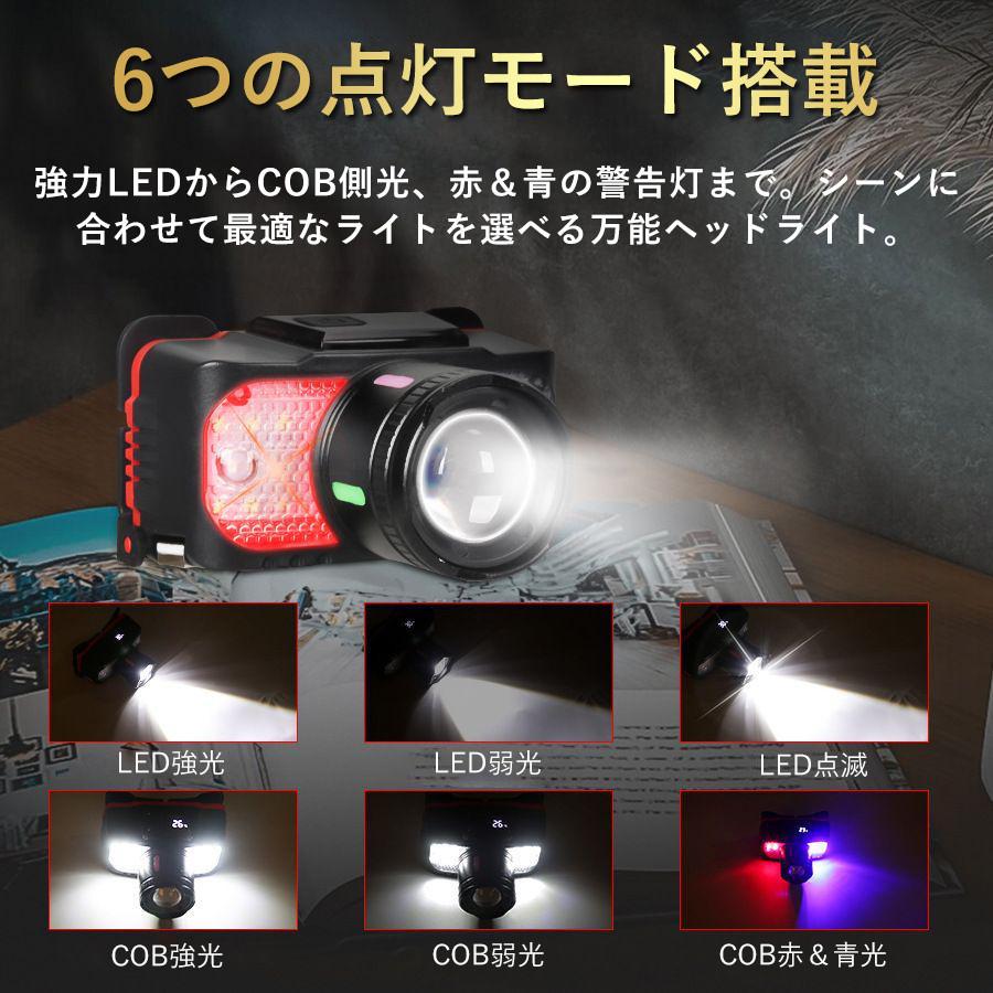 ヘッドライト 充電式 ledヘッドライト 最強ルーメン 3500LM 6モード