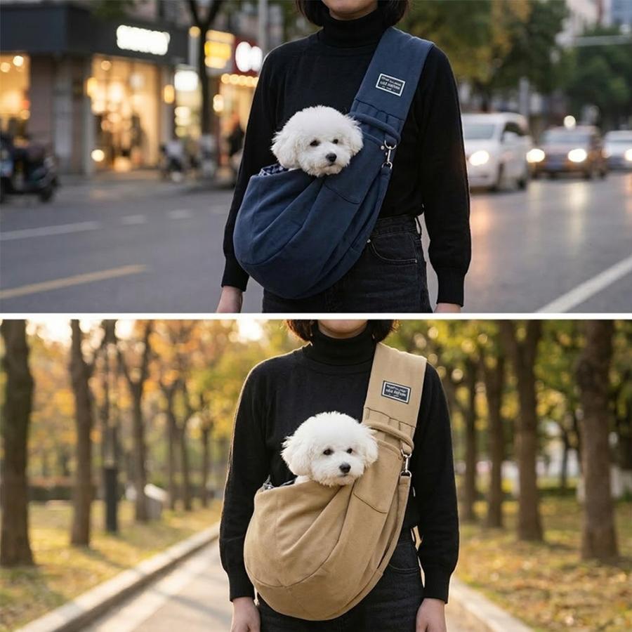 ペット用強撥水ナイロンキャリーバッグ・スリング2点セット ペットスリング ペットキャリー 犬 スリング 2重飛び出し防止 軽量