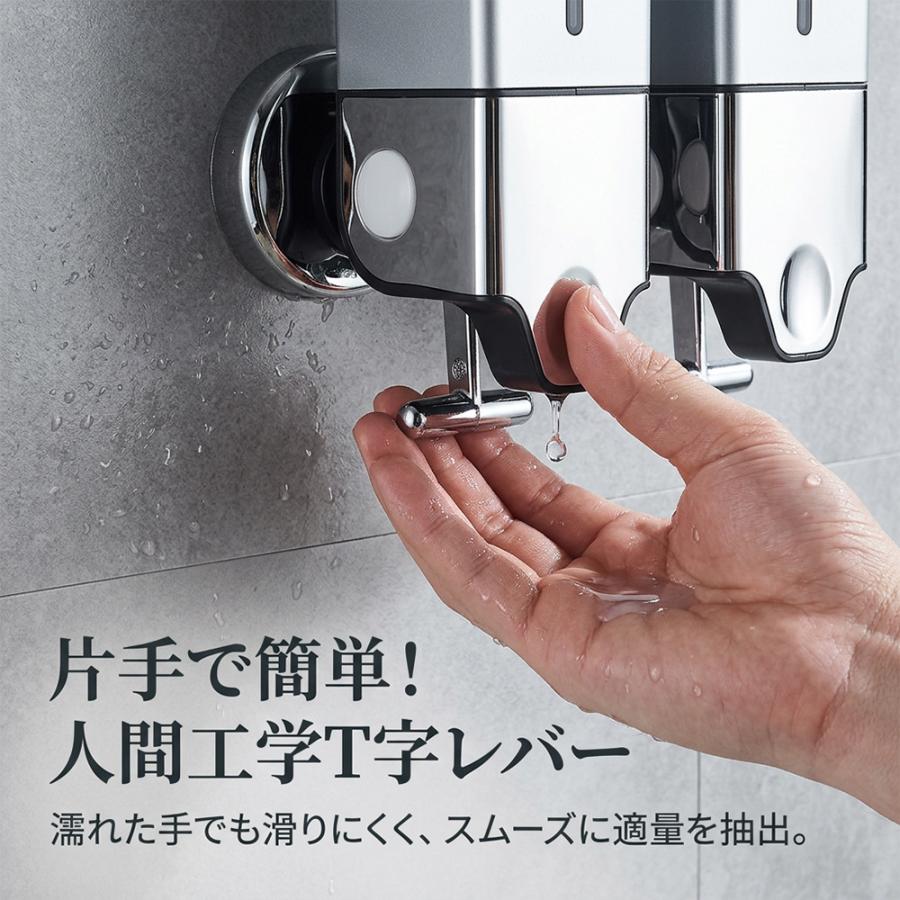 浴室用壁掛けディスペンサー 楽天市場】ディスペンサー 壁掛け 壁 貼り付け 450ml 3本セット 下から