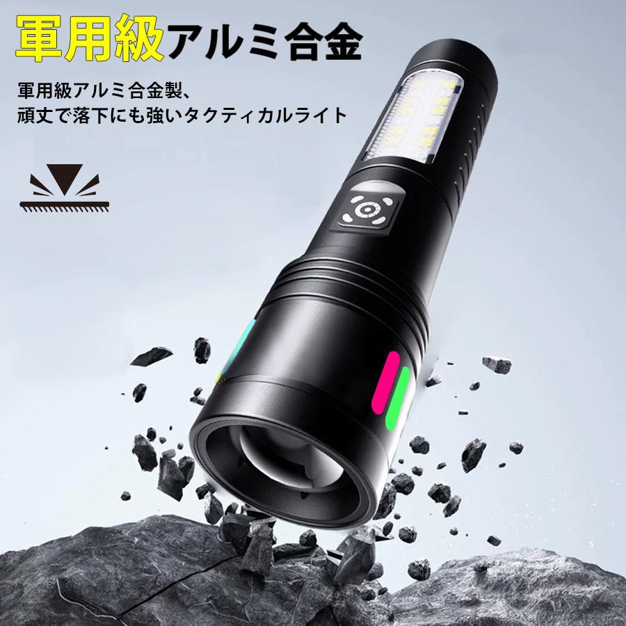 懐中電灯 ハンディライト 強力 充電式 小型 高輝度 6モード調光 ズーム