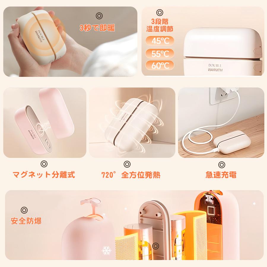在庫処分】電式カイロ 電気カイロ マグネット型 分離式 大容量3秒速熱
