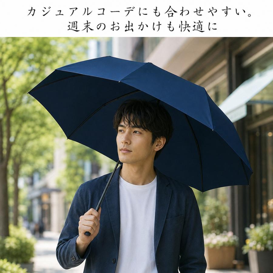 折りたたみ傘 日傘 メンズ 晴雨兼用 完全遮光 防風撥水 軽量270g 8本骨