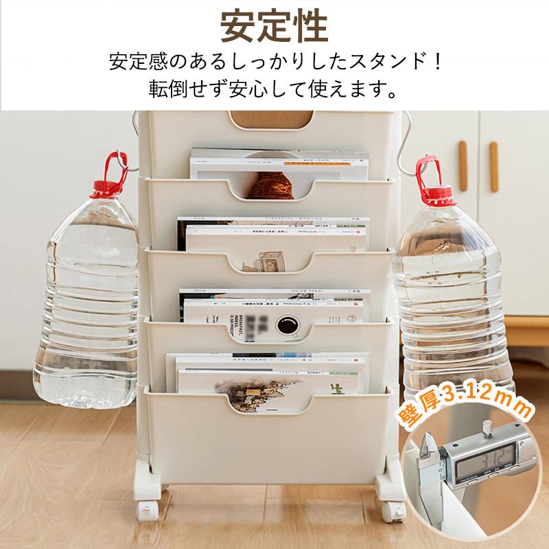 マガジンラック スリムタイプ 省スペース キャスター付き 新聞ラック