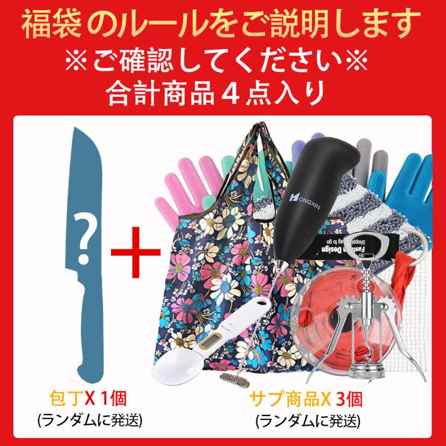 福袋 超お得セット キッチン包丁 キッチン用品 エゴバッグ 手袋など 人数限定 送料無料 厳選商品4点入り デジタル幸便 通販 Paypayモール