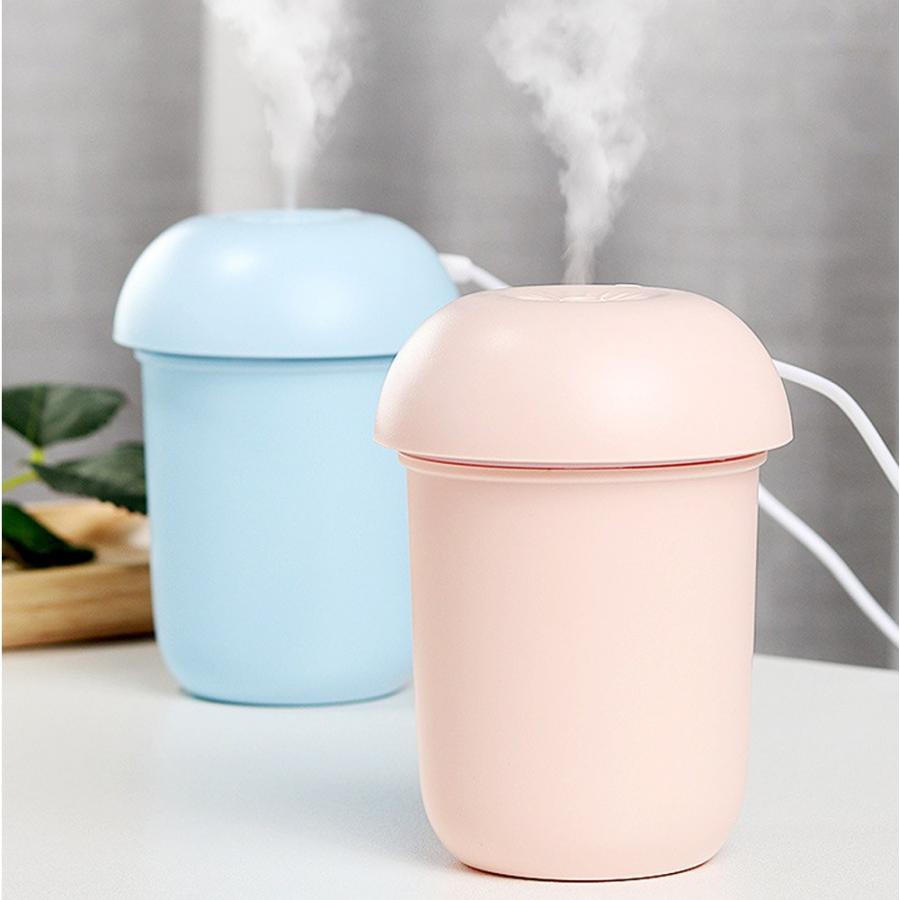 加湿器 卓上加湿器 超静音 200ML 七色LEDライト付 USB給電式 持ち運び