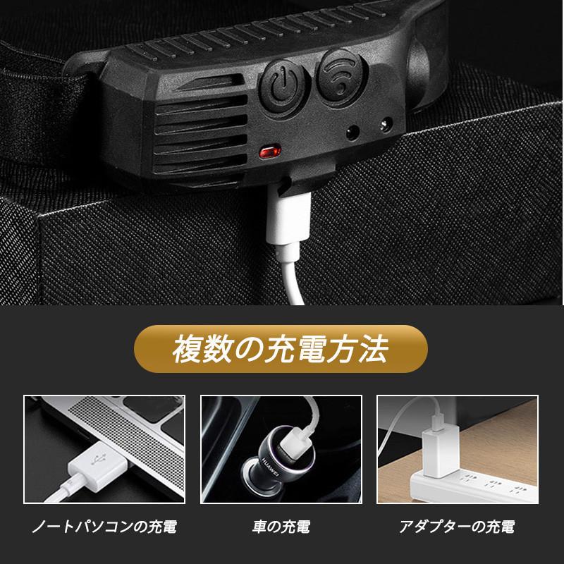 ヘッドライト ledヘッドライト 充電式 IP65レベル防水 6種点灯モード センサー機能  登山 防災 釣り アウトドア作業｜teruyukimall｜08