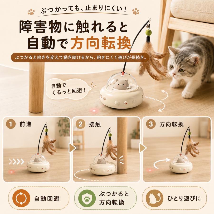 猫 おもちゃ 電動 じゃらし 自動 レーザー 羽根 一人遊び 猫じゃらし