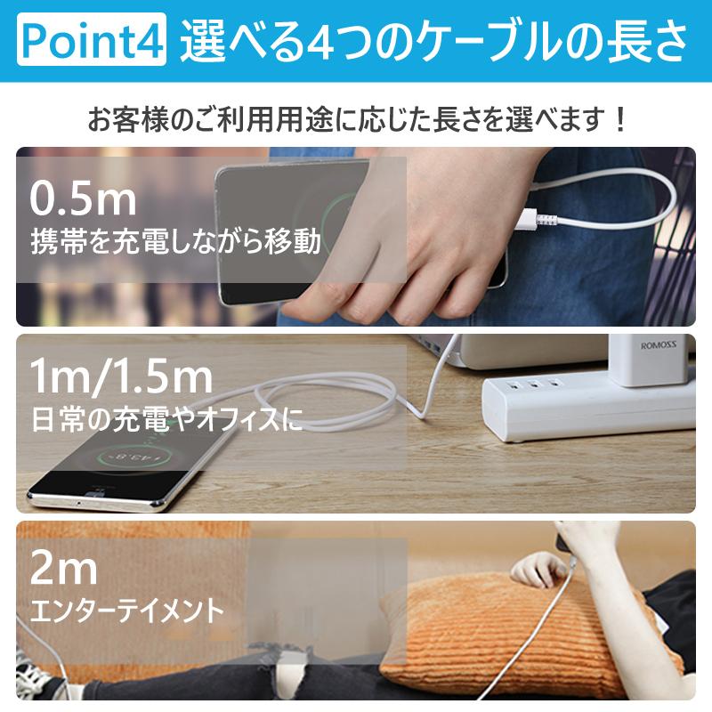 iPhone 充電ケーブル USBケーブル MFi認証 データ伝送 急速充電 一年間