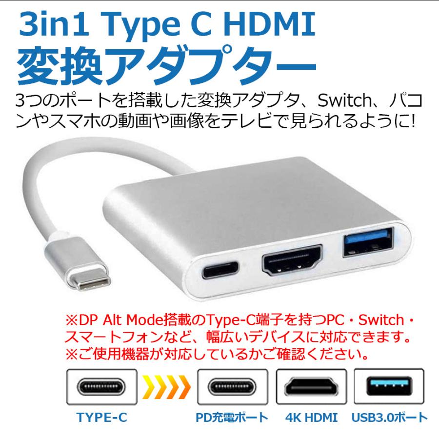 Usb Type C Hdmi 変換ケーブル Type C Hdmi 変換アダプター 4k解像度 高画質 スマホ テレビ 接続 ケーブル Switch Macbook Galaxy対応 デジタル幸便 通販 Paypayモール