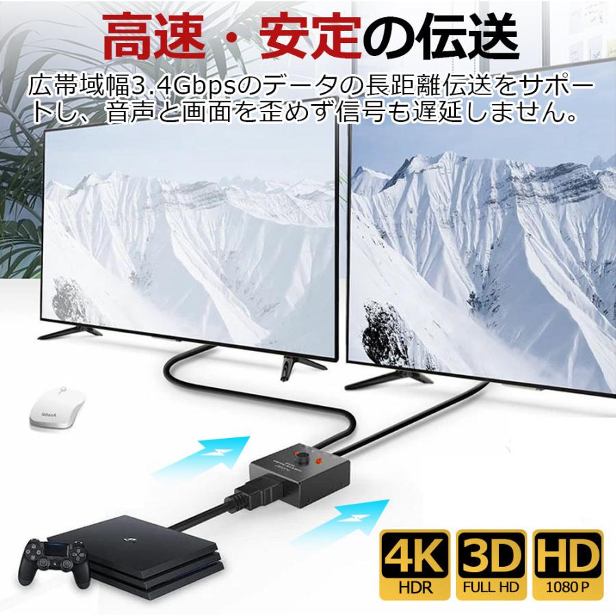 HDMI分配器 双方向 セレクター 4K HDMI切替器 分配器 HDMIセレクター 2入力1出力 1入力2出力 HDMI切り替え 切替器 ゲーム テレビ パソコンモニター|デジタル幸便|12