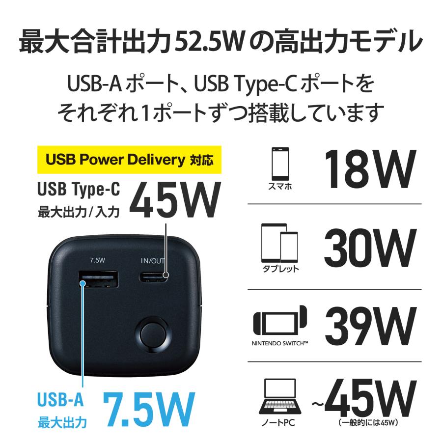 ELECOM（エレコム） モバイルバッテリー 20100mAh 大容量 iphone 52.5W