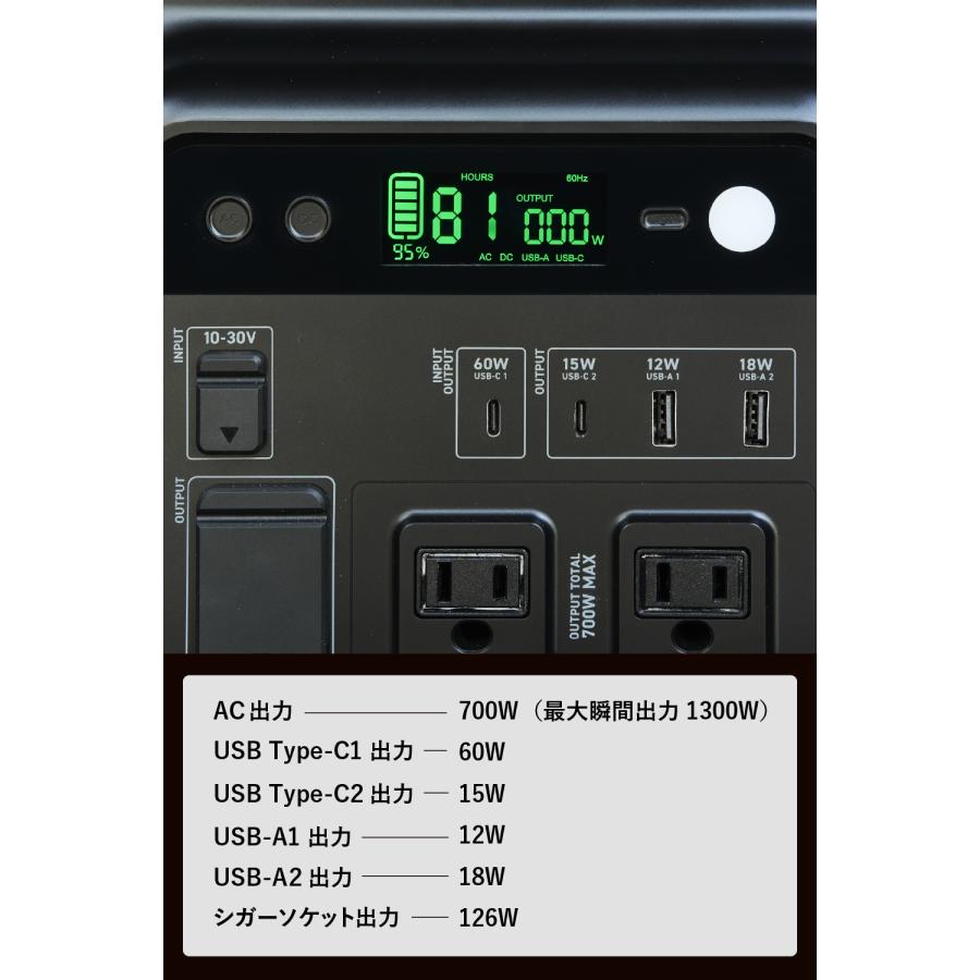 ELECOM（エレコム） ポータブル電源 防災 停電 アウトドア 712Wh AC