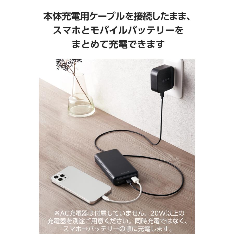 ELECOM（エレコム） モバイルバッテリー 20000mah 大容量 iphone 20W