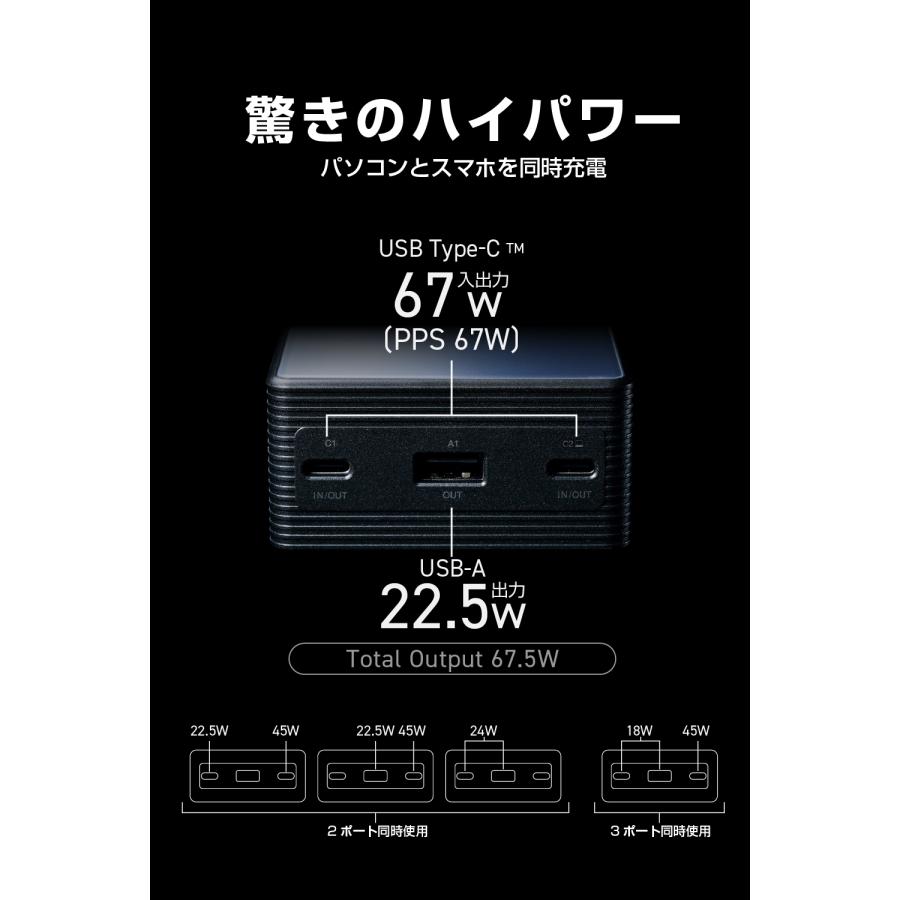 ELECOM（エレコム） モバイルバッテリー iPhone 半固体電池 20000mAh