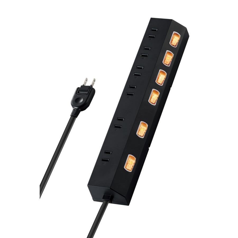 ELECOM（エレコム） 電源タップ 雷ガード 6個口 2m マグネット 吊下