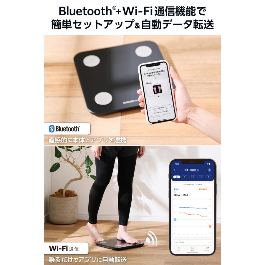 ECLEAR 体組成計 スマホ連動 体重計 bluetooth Wi-Fi 体脂肪率 BMI