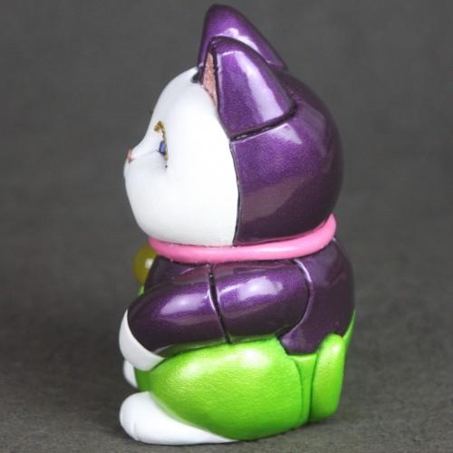 招き猫 置物 エナメル 紫猫 おしゃれ 柿沼人形 日本製 : 手しごと本舗