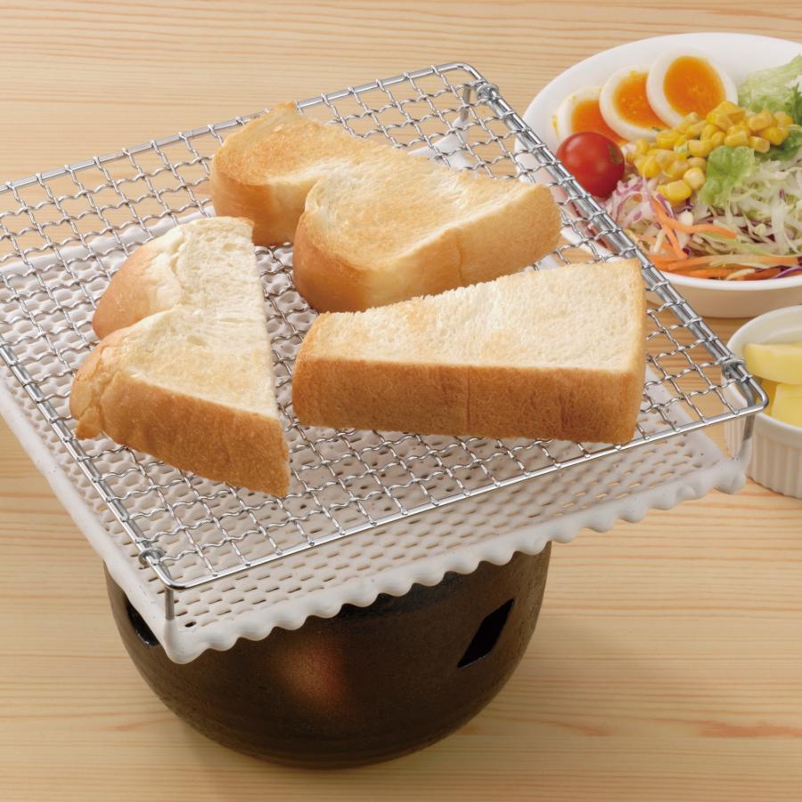 焼き網 セラミック ガスコンロ 丸十金網 大 220mm×220mm 日本製 : 手