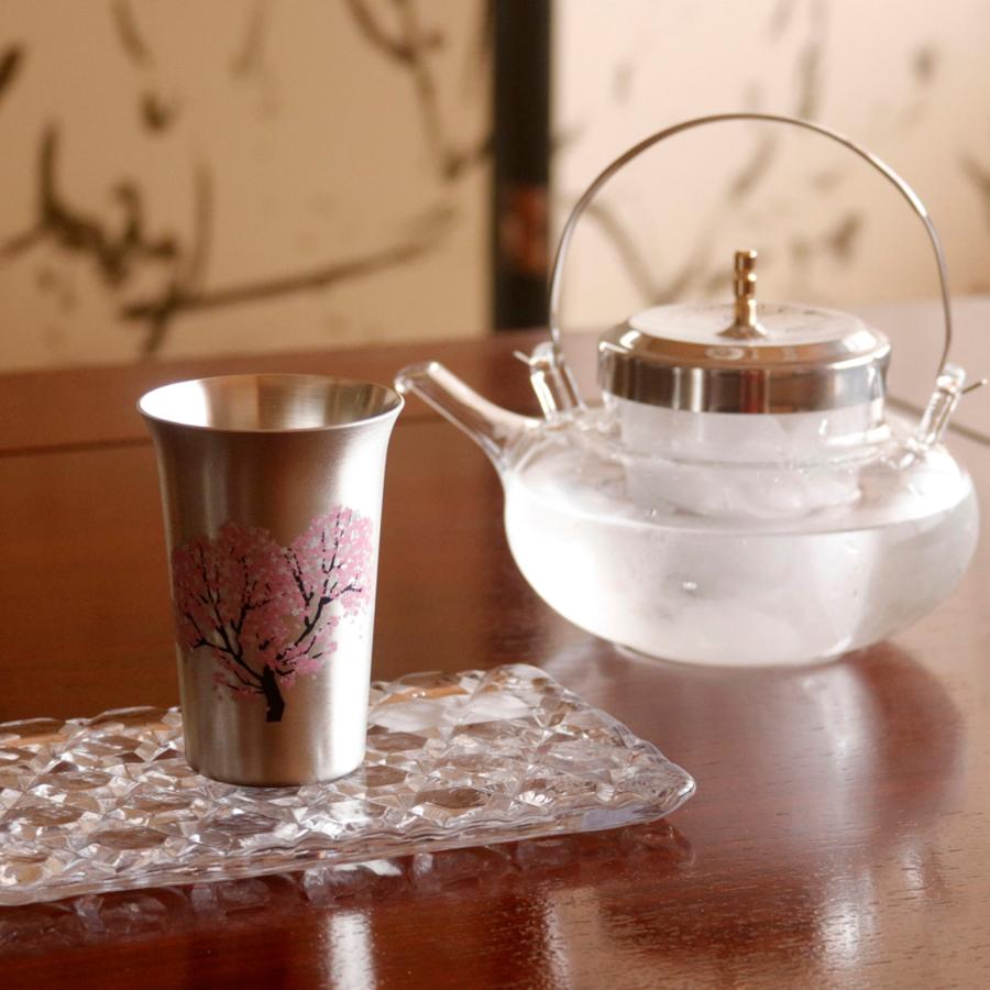 丸モ高木陶器 温度で色が変わる 冷感タンブラー タンブラー 冷感 桜 冷