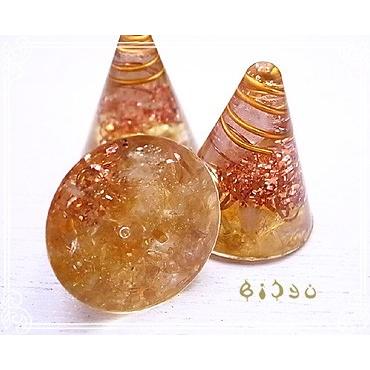 オルゴナイト ミニ円錐型 シトリン/3個セット/ 毘殊 Bijyu 天然石 