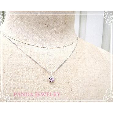 プチパンダ ネックレス （ピンク） シルバー925 //PANDA JEWELRY キュービックジルコニア SV925_4