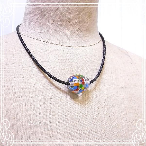 カラフルな水玉模様 とんぼ玉 ネックレス アクセサリー 作家 