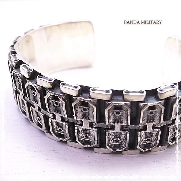 10戦車 バングル（メンズ）キャタピラバングル ブレス ブレスレット PANDA MILITARY ミリタリージュエリーの画像