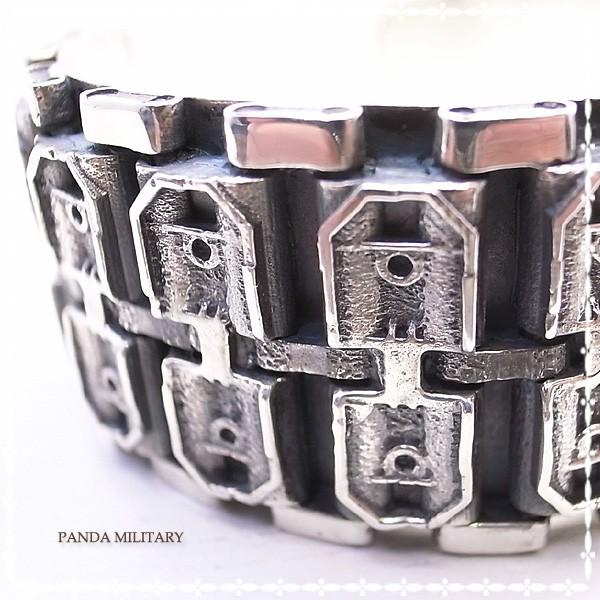 10戦車 バングル（メンズ）キャタピラバングル ブレス ブレスレット PANDA MILITARY ミリタリージュエリーの画像