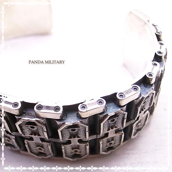 10戦車 バングル（メンズ）キャタピラバングル ブレス ブレスレット PANDA MILITARY ミリタリージュエリーの画像