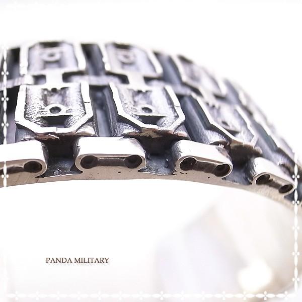 10戦車 バングル（メンズ）キャタピラバングル ブレス ブレスレット PANDA MILITARY ミリタリージュエリーの画像