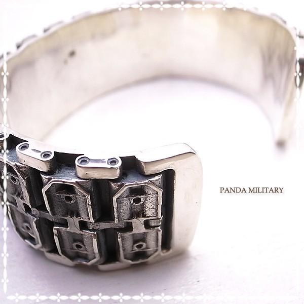 10戦車 バングル（メンズ）キャタピラバングル ブレス ブレスレット PANDA MILITARY ミリタリージュエリーの画像